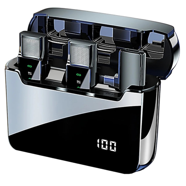 Microfon LavMicro U1B, Saramonic, 3,5 mm si Lightning, negru, 6m