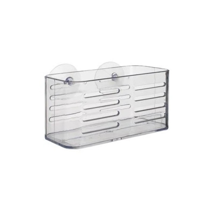 Raft organizator pentru baie, acrilic transparent cu ventuze 15, 9x8, 7x8, 4cm