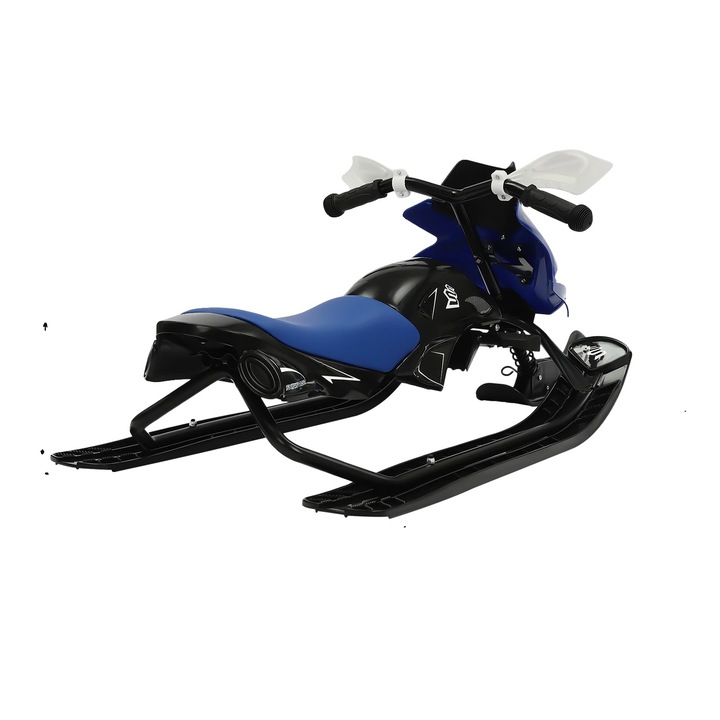 Placa snowboard, albastra, 124x51x43.5cm, capacitate 60kg, 3 schiuri, cu perna ajustabila