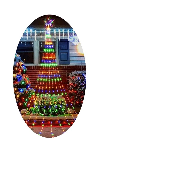 Iluminare Festiva, 2.2M, 198 LED-uri, Multicolor, Functionare pe Baterie