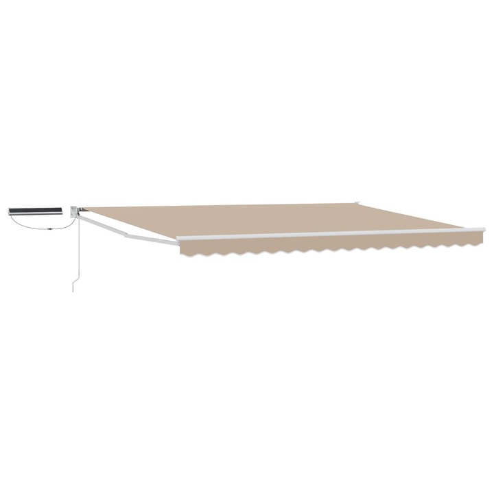 Cort electric retractabil vidaXL, Bej si Alb 4, 5 × 3 m