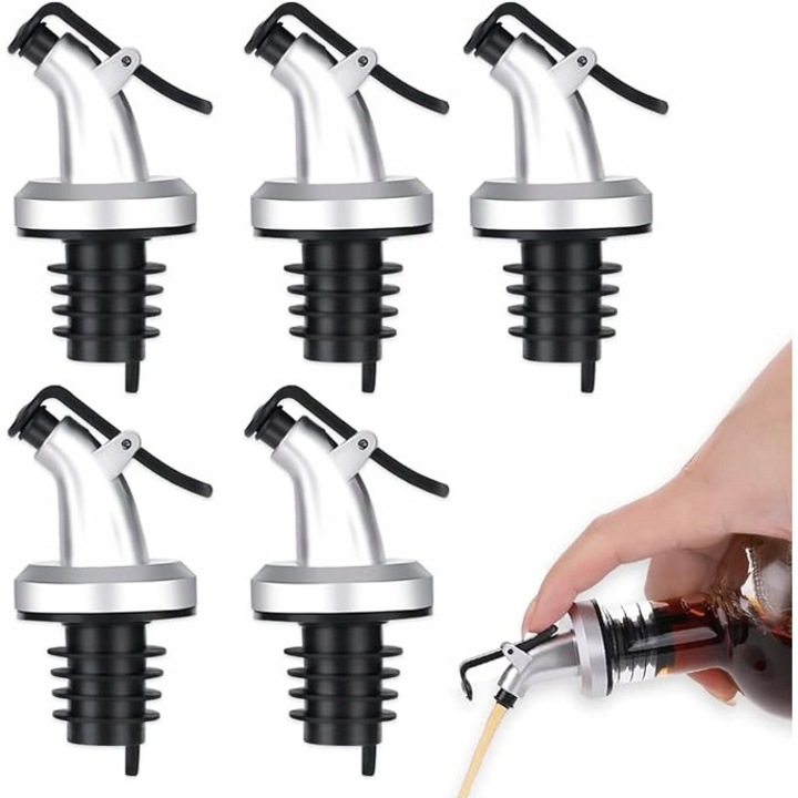 Set 5 dozatoare pentru ulei, otet, sosuri, Inny, dimensiuni universale, material durabil