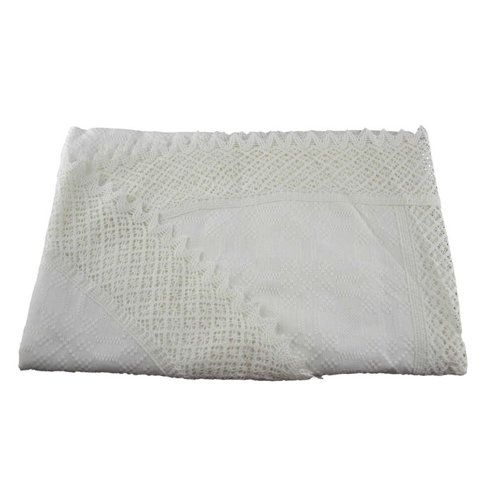 Fata de masa traditionala din bumbac ovala 220x160 CM Alb