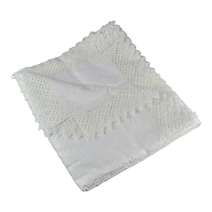 Fata de masa traditionala din bumbac 160x120 CM Alb