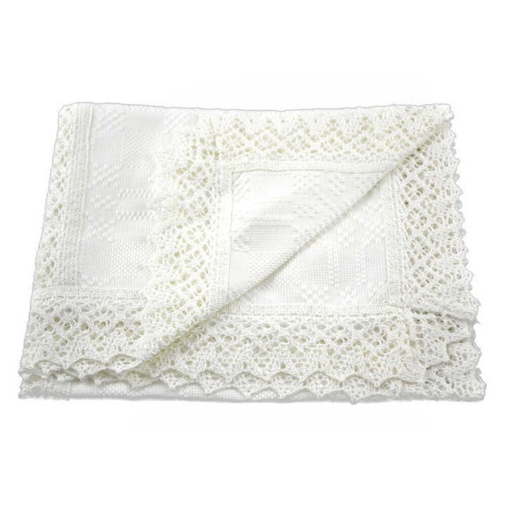 Fata de masa traditionala din bumbac 75x45 CM Alb