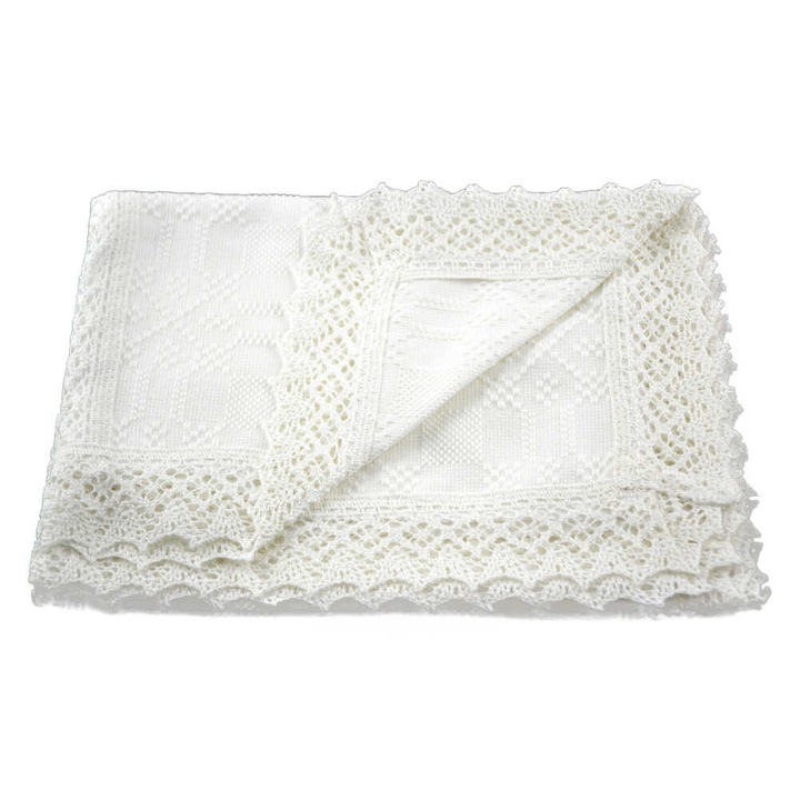 Fata de masa rustica din bumbac 110x50 CM Alb