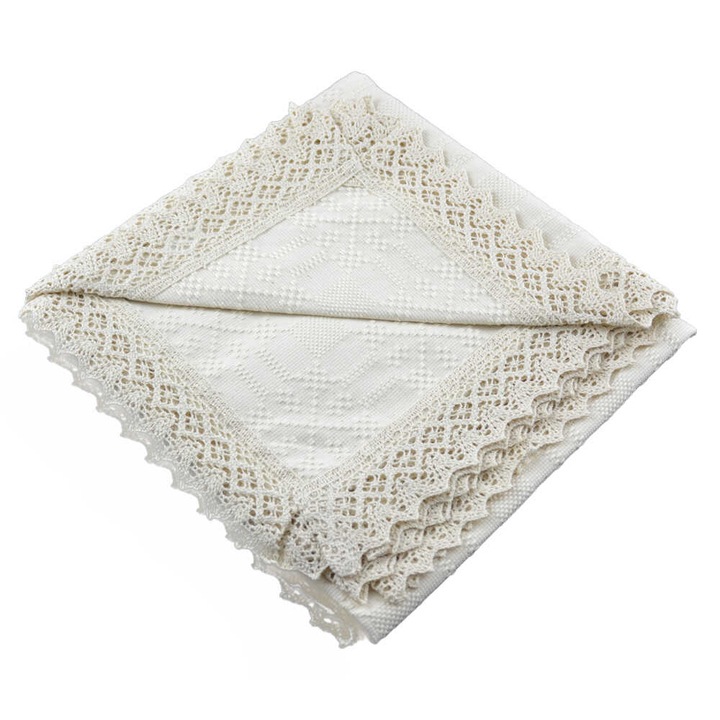 Fata de masa artizanat din bumbac 100x100 CM Crem