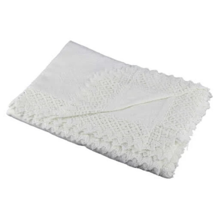 Fata de masa traditionala din bumbac 140x120 CM Alb