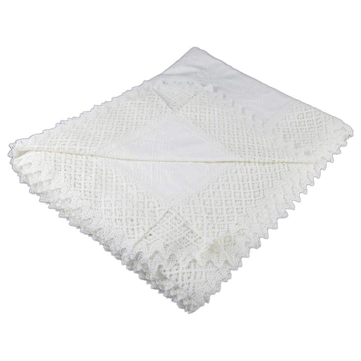 Fata de masa traditionala din bumbac dreptunghiulara 260x160 CM Alb