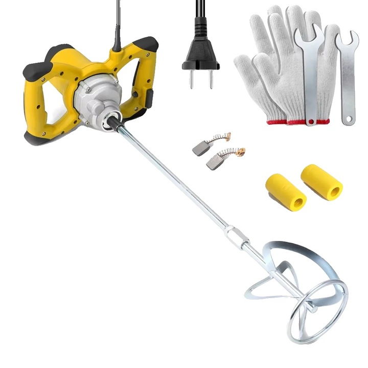 Betoniera electrica, 6 viteze, motor puternic, galben, dimensiuni standard