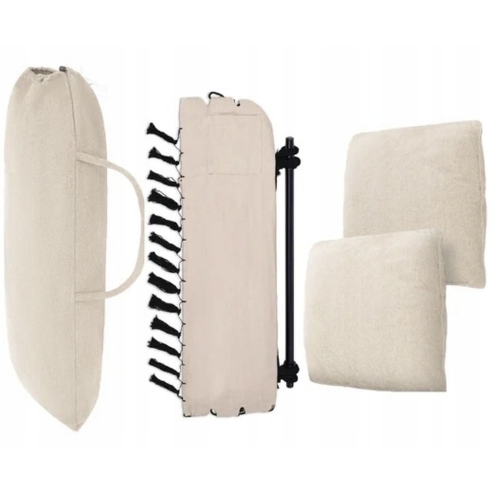 Висящ стол, 2 възглавници, органайзер, 200 кг, 100x105 см, многоцветен, бохо комплект хамак