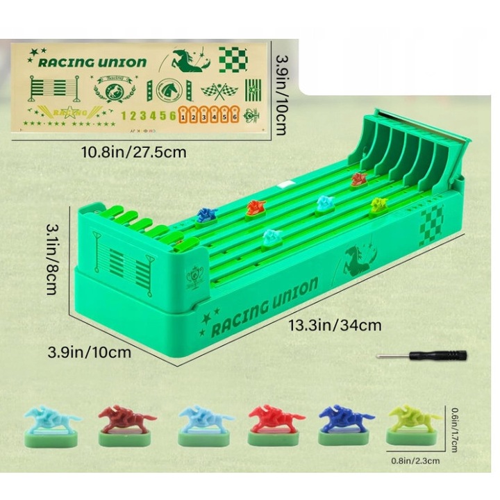 Társasjáték, lóverseny, 6 pálya, zöld