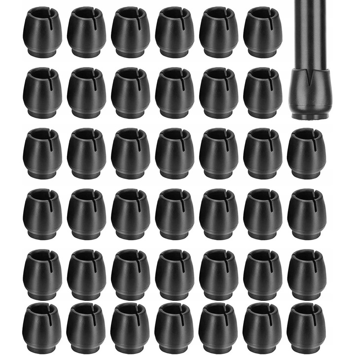 Set 40 bucati protectii din plastic pentru picioare mese si scaune, negru, 12-17mm