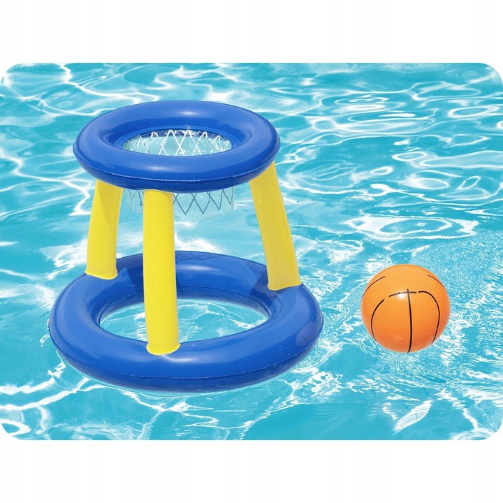 Set joc baschet plutitor, 61cm, culori neon, pentru piscina