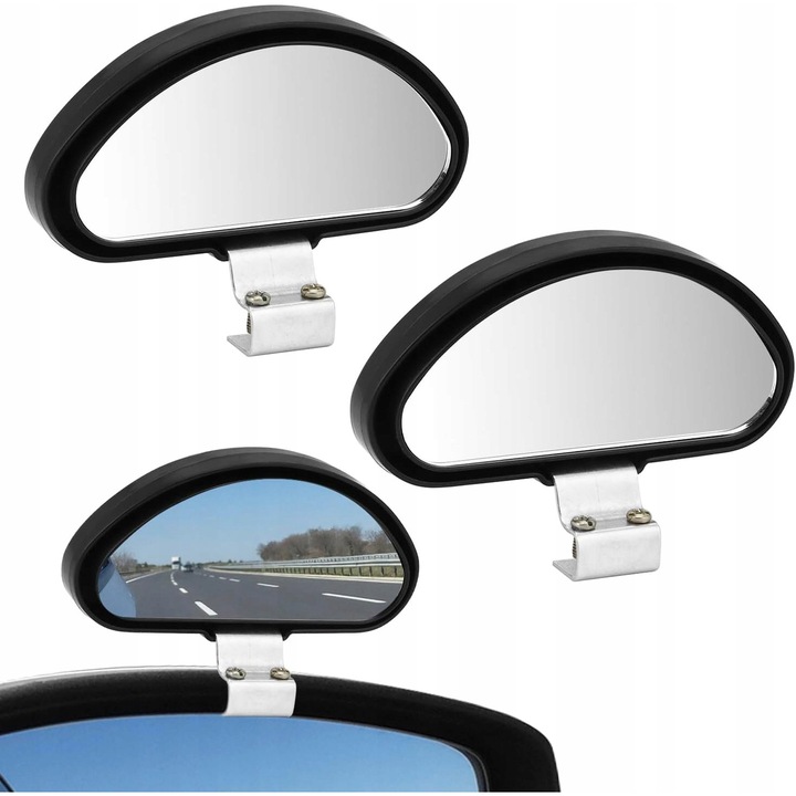 Oglinzi auto, set 2 bucati, negru, 5,5x1cm