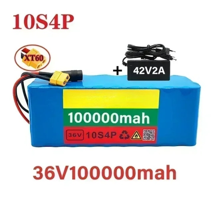 Baterie litiu 36V, 100000mAh, 10S4P XT60-DC, pentru trotinete electrice
