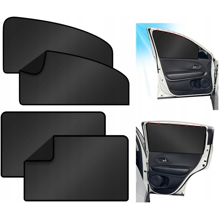 Autó napellenző, Inny, 4 darabos készlet, első és hátsó utasoknak