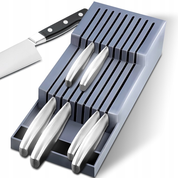 Késrendező, 9 rekeszes, szürke, 39,5x14x7,3cm