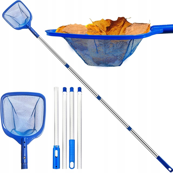 Кепче за басейн, 14 см дълбочина, 4 телескопични сегмента, 74-185 см, PP и алуминиев материал, аксесоари за басейн