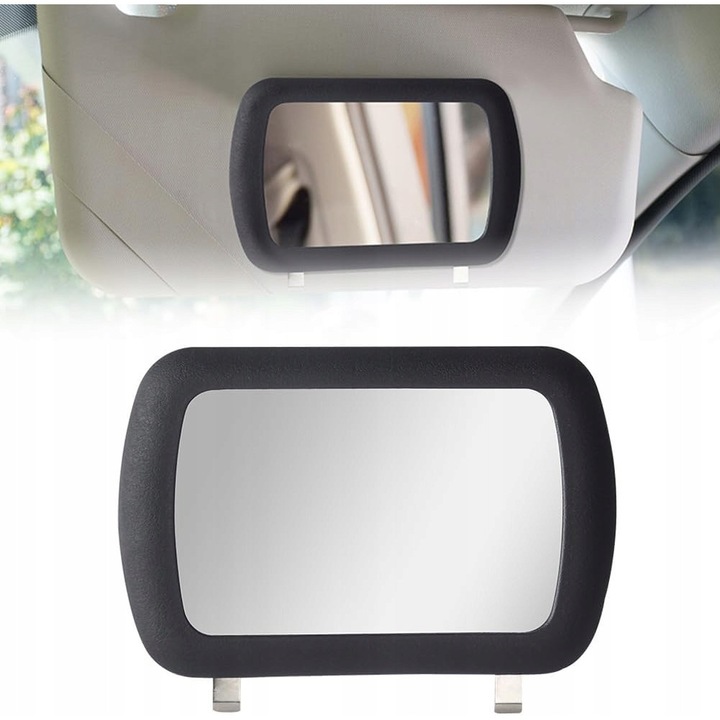 Oglinda auto, negru, montare pe parasolar