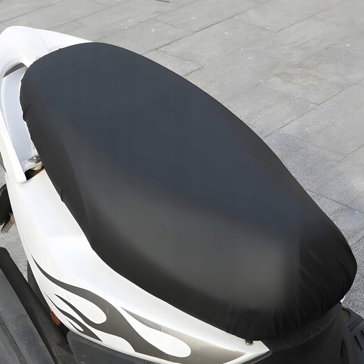 Husa de protectie pentru scaunul scuterului, neagra, universala, impermeabila, dimensiuni variate