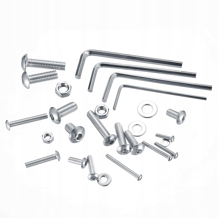 Set suruburi M2/M3/M4/M5 cu piulite si rondelle, 1225 piese, otel carbon, rezistent la coroziune