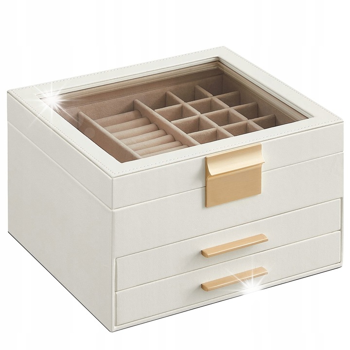 Cutie bijuterii, 3 niveluri, zapada, 23,1x20,3x13,5cm