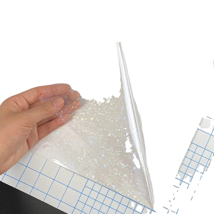Folie laminare, 50 bucati, autoadeziva, vinil holografic, rezistenta la apa, finisaj lucios