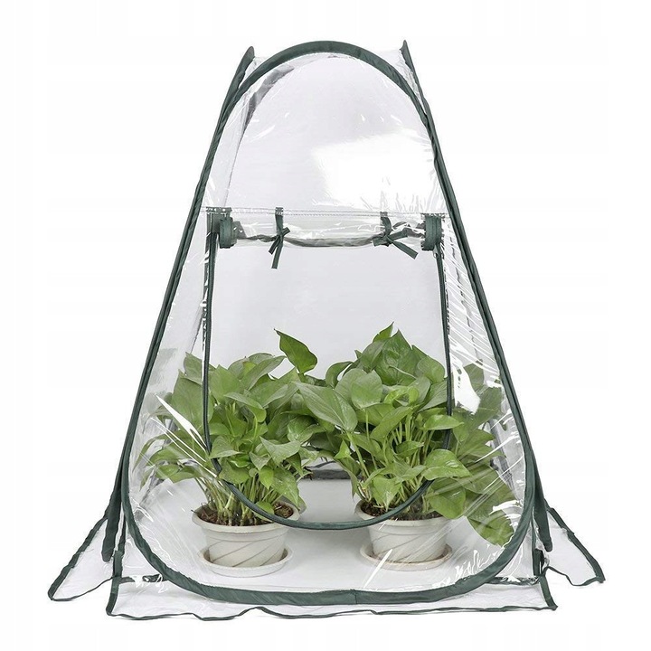 Mini sera Pop-Up 70x70x80cm, protectie iarna pentru plante, material transparent, usor de montat
