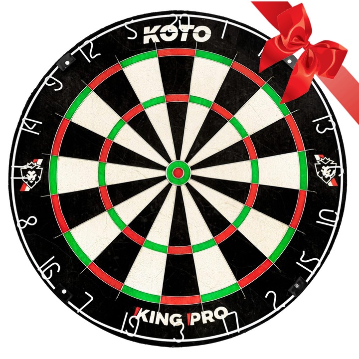 Дартс мишена Koto King Pro, официални размери, иновативен дизайн, комплект с аксесоари, многоцветен