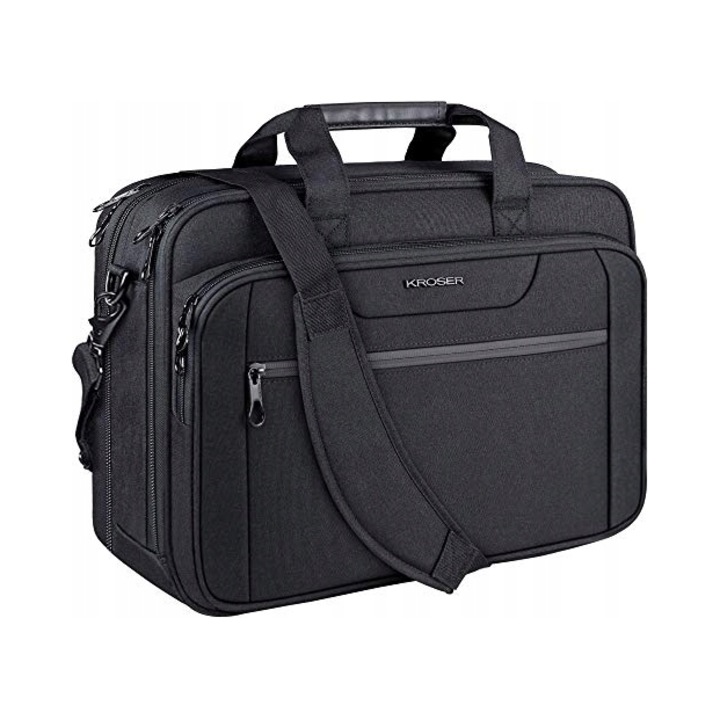 Kroser laptoptáska, 18", vízálló, 15,6" laptoprekesz, fekete