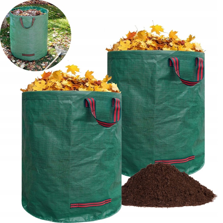 Sac gradina 2x500L, Inny, pentru deseuri vegetale, pliabil, cu manere
