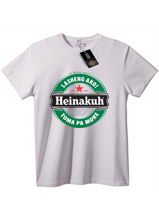 Tricou Heinakuh cu Logo Verde, Alb