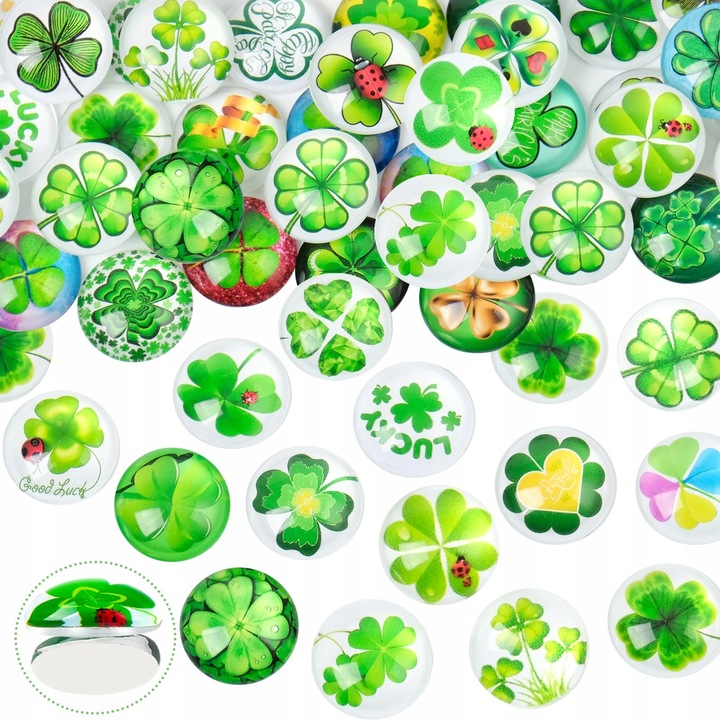 Set 50 pietre decorative din sticla, 25mm, patru foi, culori mixte, pentru DIY, bijuterii, decorare interioara