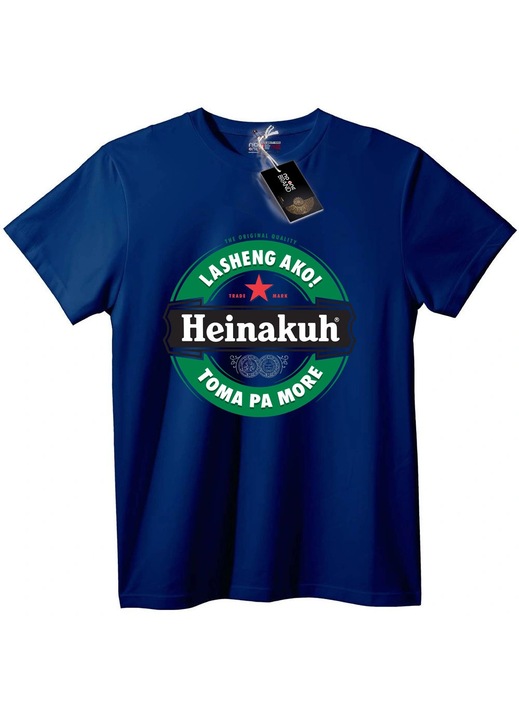 Tricou Heinakuh cu Logo Verde, Bleumarin