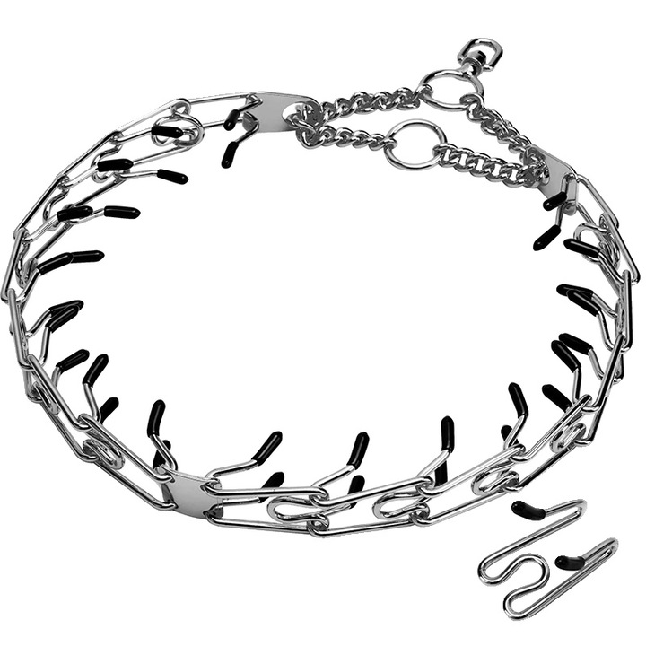 Zgarda ajustabila, cu varfuri din cauciuc, 35-65cm, argintie