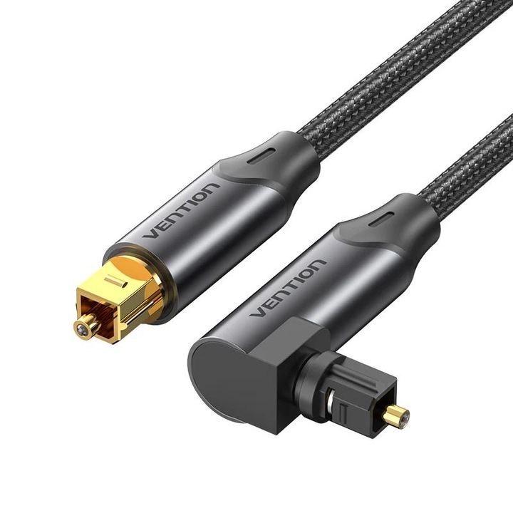 Cablu audio optic Vention Toslink impletit 5m Negru, 306500, Cablu