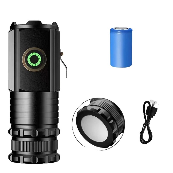 Презареждаем LED фенер, водоустойчив, 5 режима на осветление, 10W, 100-200м