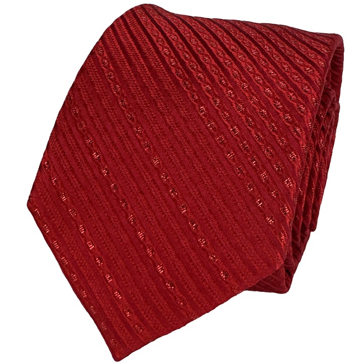 Елегантна мъжка вратовръзка, червена, с наклонена структура