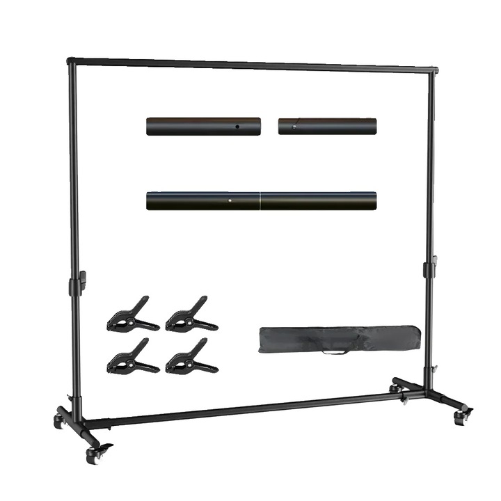 Stativ fundal foto, 2x2m, design portabil, inaltime ajustabila, fara suport flexibil