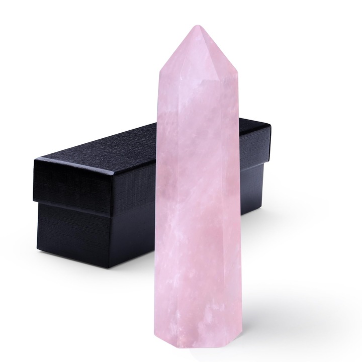 Кристал Розов Кварц, 9-10см, Пръчка, Лечение, Медитация, Комплект