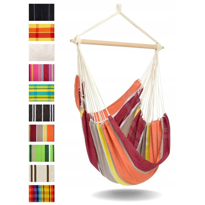 Висящ стол Amazonas XL, 150кг, 1,6м x 1,3м, цвят Acerola, комплект за релакс