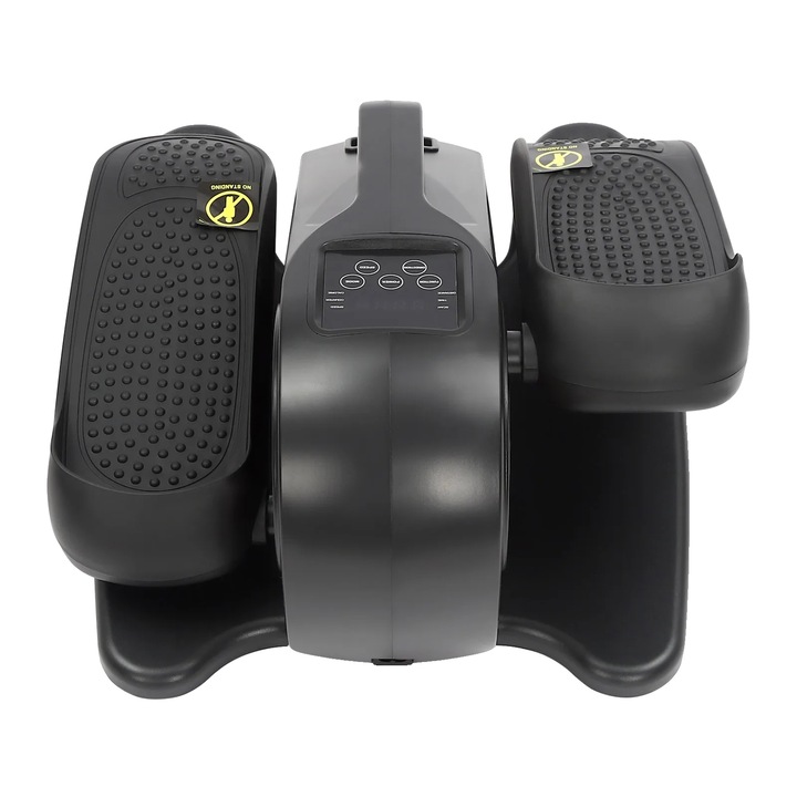 Stepper fitnesz, elliptikus tréner, érintőképernyő, távirányító, fekete, 40x37.5x25cm