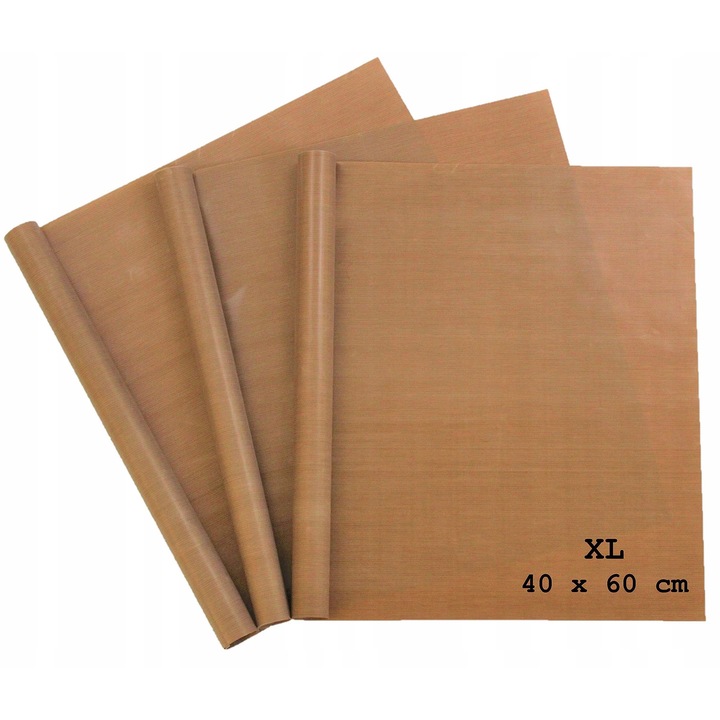 Set 3 Folii Gratar 60x40cm, reutilizabile, rezistente la caldura, fara lipire