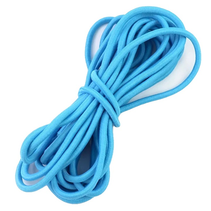 Cordon elastic 5mm, 10 metri, albastru lac, elasticitate ridicata
