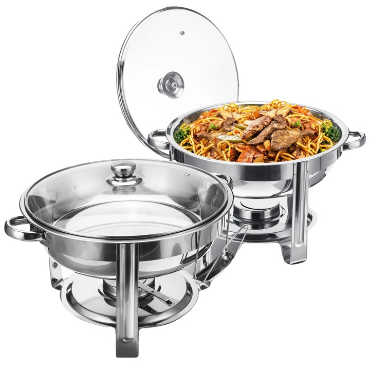 Vesela pastrare alimente 2 buc inox 4l