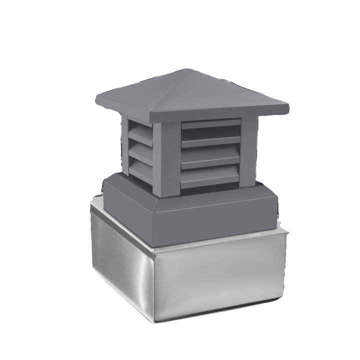 Capac cos de fum, aliaj de aluminiu, 25,5 x 25,5 cm, 1,57 kg