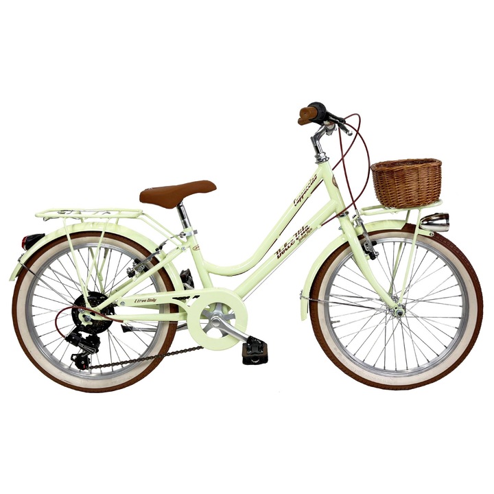 Dolce Vita by Canellini CAPPUCCINO 20" 7 sebességes lány kerékpár kosárral - Világoszöld