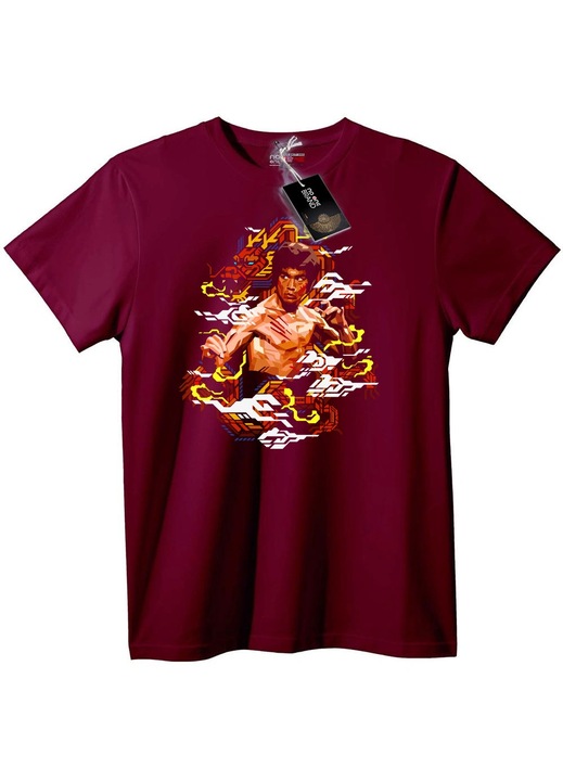 Tricou Bruce Lee Retro Pixel, Visiniu