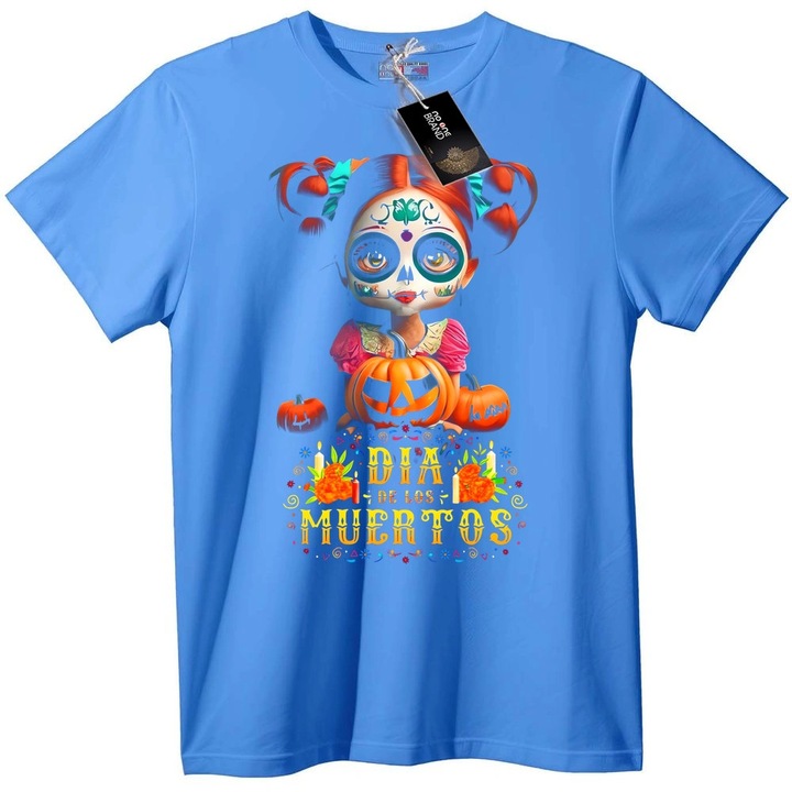 Halottak napja temaju polo gyerekeknek, Világoskék